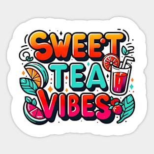 Funny sweet tea quote with a vintage look for women and girls iced tea lovers Sticker